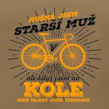 Starší muž - cyklista silniční kolo Starší muž - cyklista silniční kolo