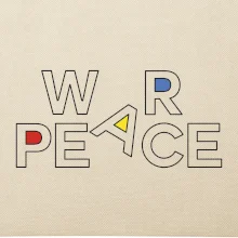 War, peace - barevný nápis