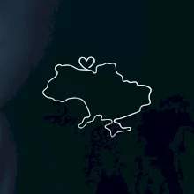 Mapa Ukrajiny - srdce Mapa Ukrajiny - srdce