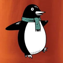 Tučňák se zelenou šálou