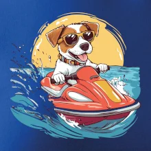 Jack russell teriér na vodním skútru