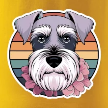 Knírač - fenka a květiny