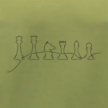 Šachové figurky v řadě - obrys