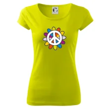 Peace symbol s kreslenou květinou