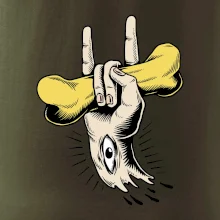 Rocková ruka kost a oko