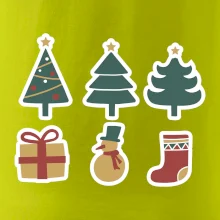 Vánoční sada - stromky a dárky
