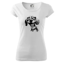 Černobílá karikatura bígl