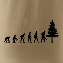 Evoluce dřevorubec - pila a strom