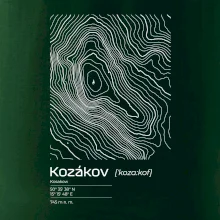 Kozákov - vrstevnice v obdélníku