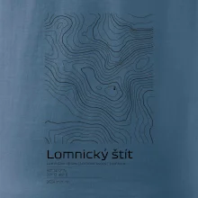 Lomnický štít - vrstevnice v obdélníku
