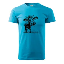 Černobílá karikatura kráva stojící