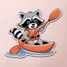 Mýval v kajaku kreslený