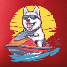 Husky na vodním skútru