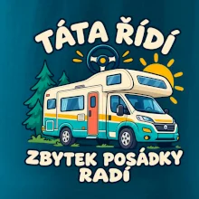 Táta řídí zbytek posádky radí rodinný karavan