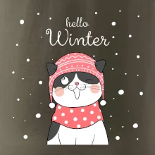 Kočka v čepici s vystrčeným jazykem