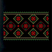 Ukrajinský vzor - Červeno Zelený