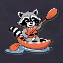 Mýval v kajaku kreslený