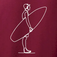 Surfař stojící jedním tahem