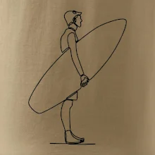 Surfař stojící jedním tahem