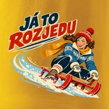 Rodinná vánoční trička - Já to rozjedu máma sáňkování