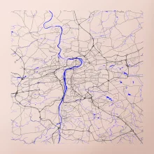 Praha - Mapa s vodními toky