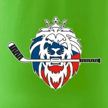 Lev s hokejkou v tlamě - Česká vlajka