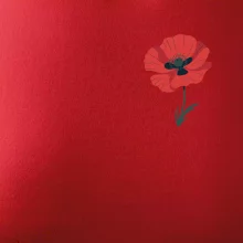 Vlčí mák kreslený na prsu