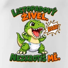 Listopadový živel zelený dinosaurus rex v plence
