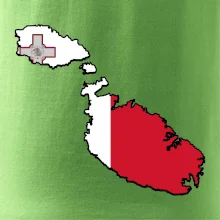 Mapa Malta s vlajkou
