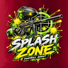 Neonový zásah splash zone paintball