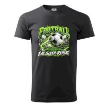 Fotbalový míč a stadion eat sleep repeat