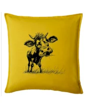 Černobílá karikatura kráva stojící