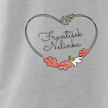 Tričko se jmény dětí - srdce na prsu
