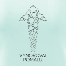 Vynořovat pomalu šipka vzhůru vytvořená z potápěčských bublinek