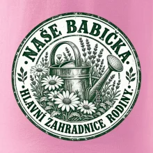 Naše babička hlavní zahradnice rodiny vintage konev