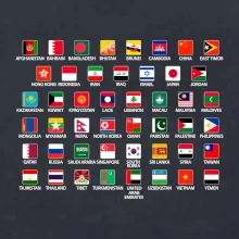 Vlajky států - Asie