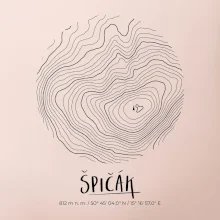 Špičák - vrstevnice v kruhu