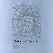 Velký Javorník - vrstevnice v obdélníku
