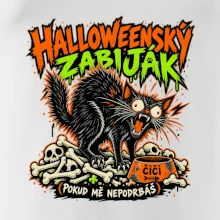 Halloweenský černý kocour čeká na podrbání