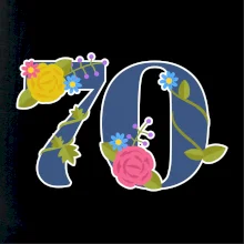 Květinové číslo kreslené - 70