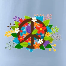 Peace symbol prorostlý květinami