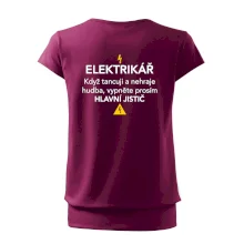 Elektrikář - hlavní jistič - Nápis na zádech