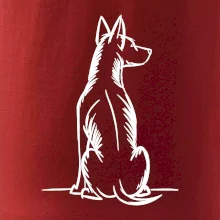 Pes kreslený zezadu