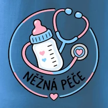 Něžná péče - kruhový znak s lahvičkou