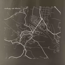 Černobílá mapa Kralupy nad Vltavou