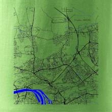 Praha 18200 - Mapa s vodními toky