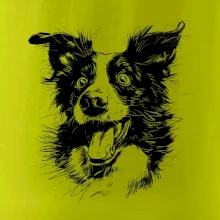 Černobílá karikatura Border kolie