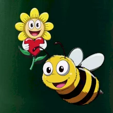 Parové triko - Včela a květina