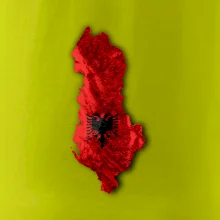 Mapa Albánie reliéf hor