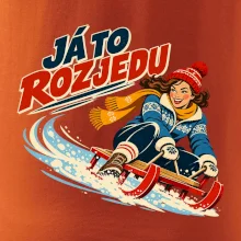 Rodinná vánoční trička - Já to rozjedu máma sáňkování